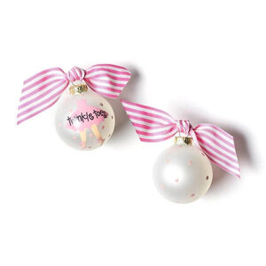NIB Coton Colors Ballet Twinkle Toes Glass Ornament by Laura Johnson 3 Inch